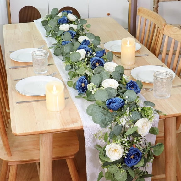 Artificial Garland Rattans with Camellia Flowers Floral Decor for Wedding Party Centerpiece Table Home Decoration Elegant Faux Greenery for Rustic Boho Wedding Arch and Reception Table Topliu