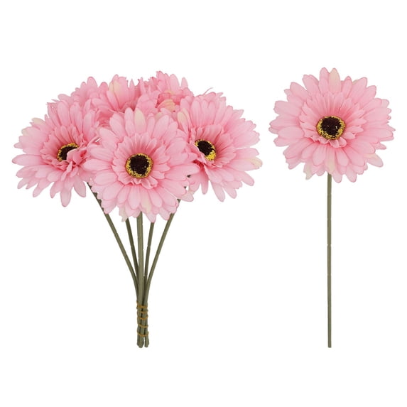 Artificial Gebera Daisies Flowers for Vase, Spring Summer Home Decor Faux Flower Daisy Flowers Wedding Centerpiece, Floral Arrangements Diy Fake Flower Home Decor Pink