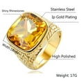 thumbnail image 1 of Men's Stainless Steel Ring with Artificial Gemstone Square Inlay Geometric Statement Ring Band Jewelry Gift for Him Steel Black Golden Red Yellow Blue, 1 of 4