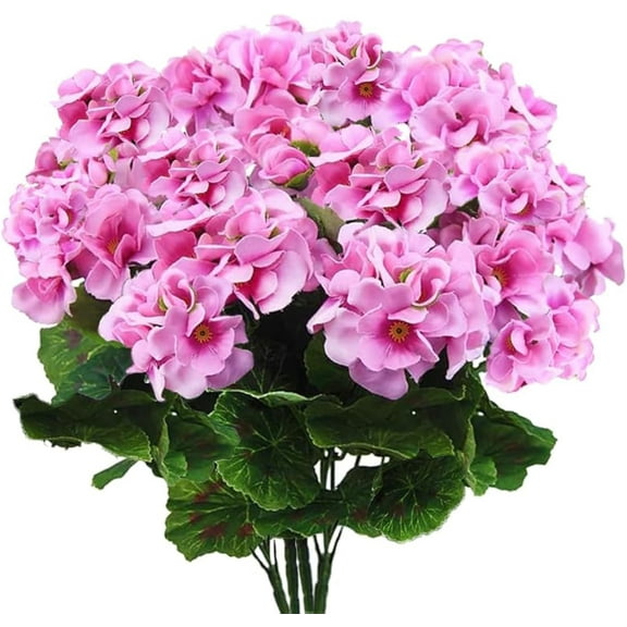 Artificial Geranium Flower Outdoor Plants 4 Pieces For Flower Home Decor Outdoor Indoor Garden Terrace Graveyard Vase Tabletop Decoration