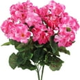thumbnail image 1 of Artificial Geranium Flowers, Fake Geranium Bushes, Realistic Silk Flower Stems, UV Resistant Outdoor & Indoor Floral Arrangements for Home Garden Patio Window Box, Balcony, Farmhouse Decorations, 1 of 7