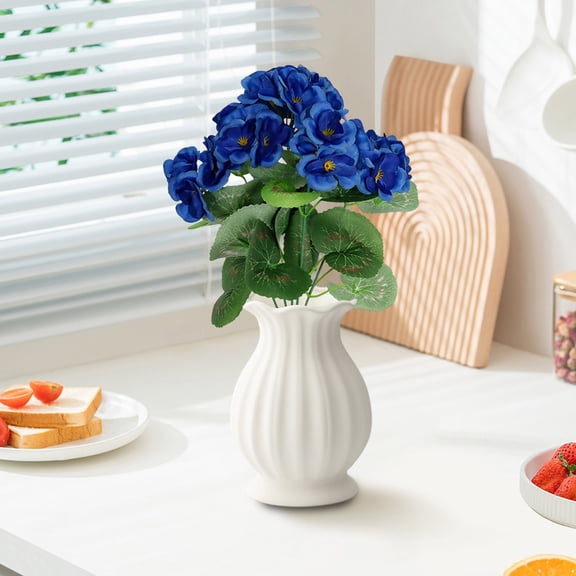 Artificial Geranium Flowers, Faux Silk Geranium Bushes for Indoor and Outdoor Decor, Multi-Color Fake Geranium Stems for Home and Porch, 14.2 Inch