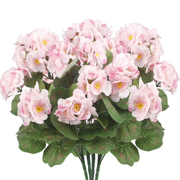 Artificial Geranium Flowers Light Pink 4-Piece Outdoor Indoor Decor