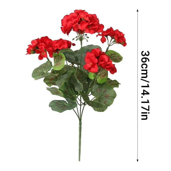 Artificial Geranium Flowers for Outdoors Geraniums Flowers Outdoor UV Resistant Fake Geraniums Bush Faux Flowers Geraniums for Outdoor Decor Indoor Patio Table Centerpiece