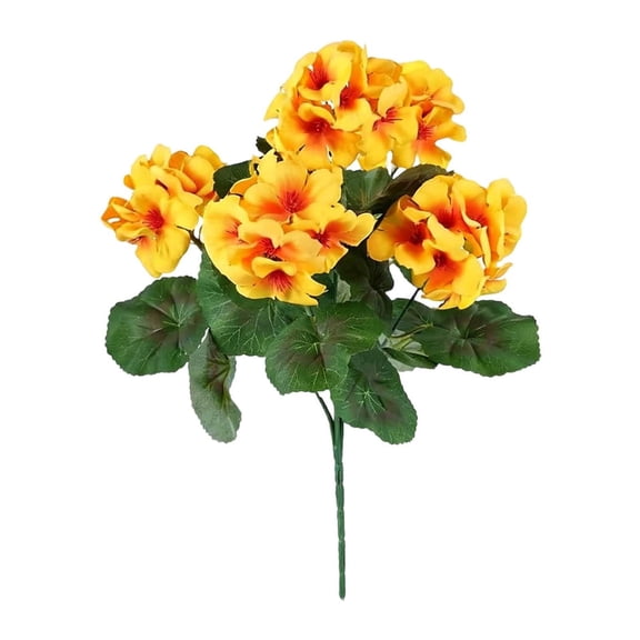 Artificial Geranium Flowers for Outdoors and Indoors, 14 Inch Geranium Silk Bushes with Green Leaves, Realistic Flowers for Home Garden Wedding Patio Office Decor, UV Resistant