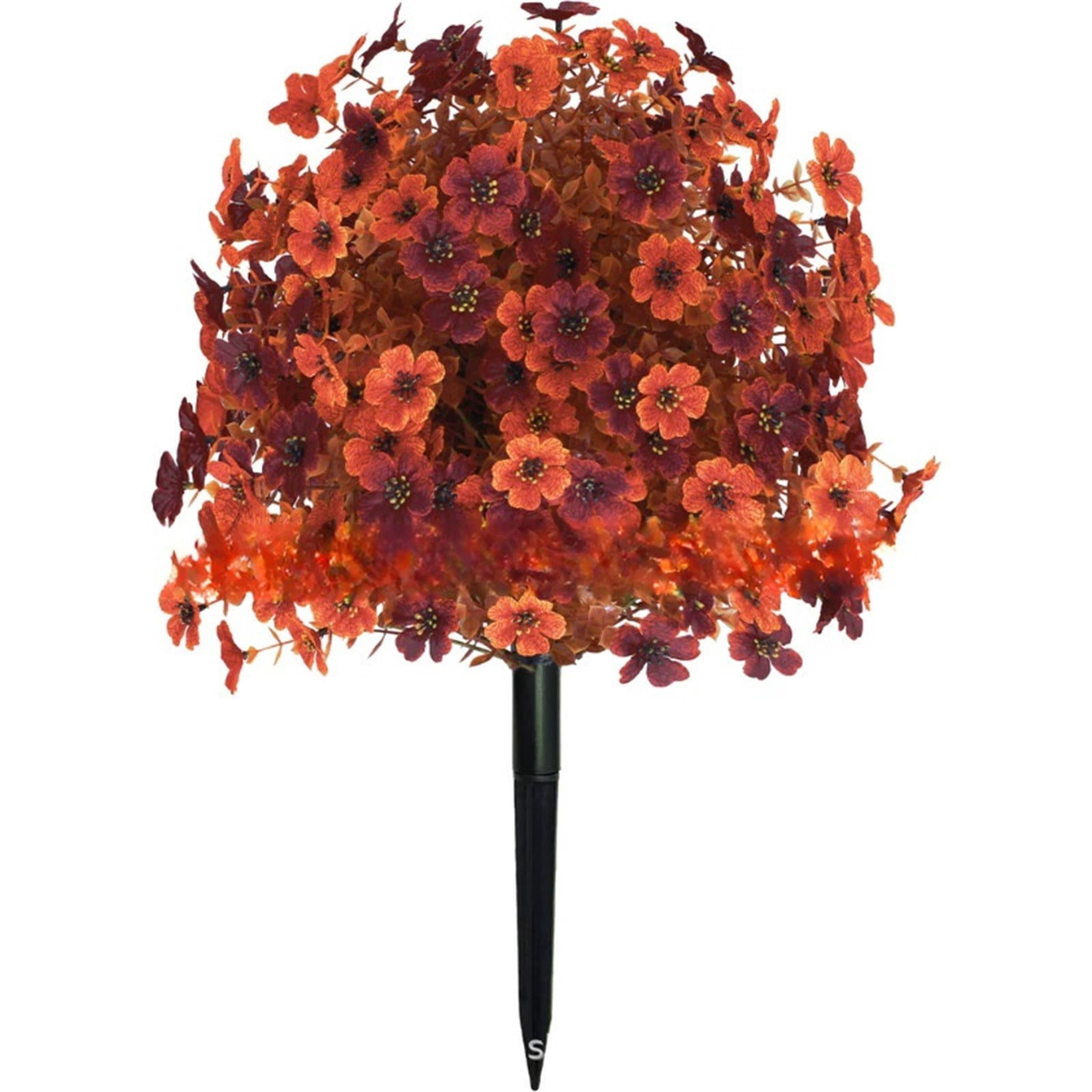 Artificial Geranium Flowers with Stake, UV Resistant Fake Outdoor Bushes, Realistic Silk Faux Flowers for Front Porch Patio Garden Decor, Artificial Shrubs for Outside