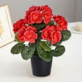 thumbnail image 1 of Artificial Geranium Potted Plant – 10.2'' Tall, Realistic Silk Flowers with Vibrant Green Leaves, Geraniums Fake Flowers for Outdoors Home Decor, Wedding Farmhouse Office Tables Decor, 1 of 6