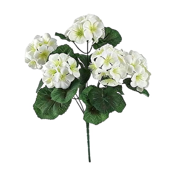 Artificial Geranium Stem Five Branch Faux Floral Greenery Plant For Living Room Garden Patio Home Decor
