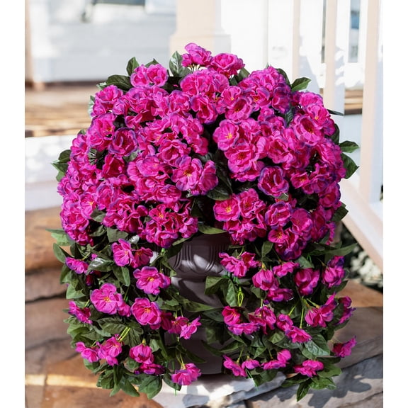 Artificial Geraniums Fuchsia 2-Pack Long Trailing Vines for Outdoor Decor