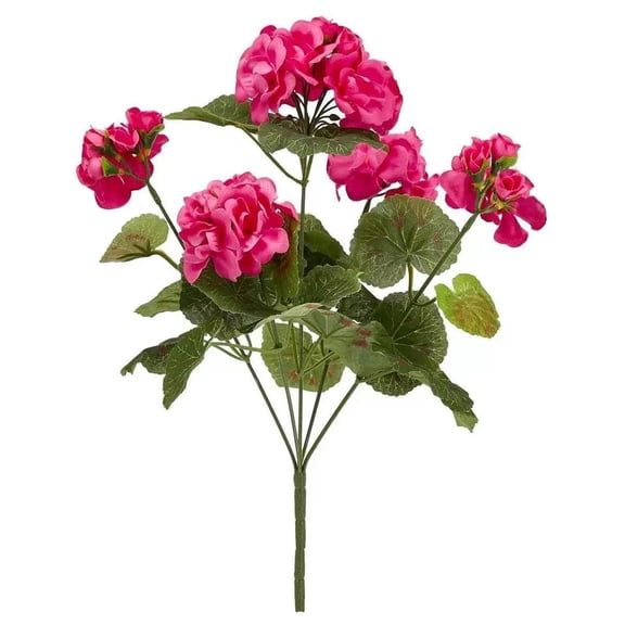 Artificial Geraniums Outdoor Flowers, Fake Silk Plants with Blooms, UV Resistant Plastic Greenery, Spring Floral Decor, Artificial Flowers for Garden Porch Planter Decoration
