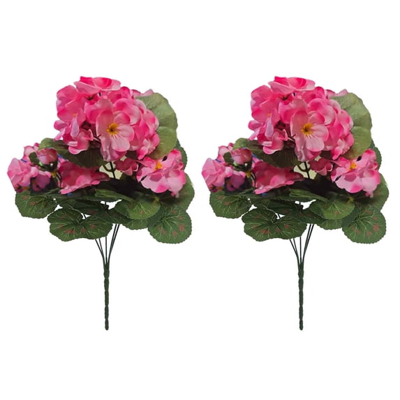 Artificial Geraniums Realistic UV Resistant Fake Flower Wedding Party Indoor Outdoor Office Table Centerpiece Plastic Faux Floral Plants Decoration