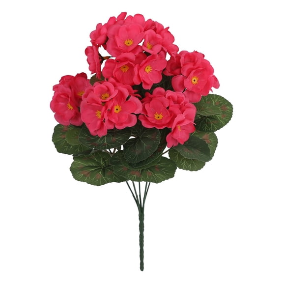 Artificial Geraniums, SSNTSY Outdoor Fake Flowers, Realistic Potted Plant, 14 inch UV-Resistant Silk Flowers for Interior Porch Garden Decoration, Red