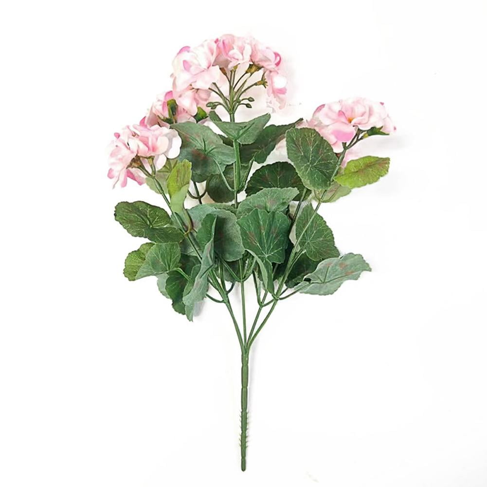 Artificial Geraniums Silk Flower,Faux Bushes Outdoor Fake Geraniums,UV ...