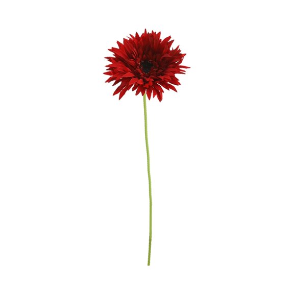 Artificial Gerbera Daisy Flower Stem Realistic Silk Gerbera for Home Wedding Party Decor(Red-45cm)