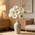 thumbnail image 1 of Artificial Gerbera Daisy, Real Touch Faux Flower with Bendable Stem for Home Wedding Party Vase Decor (White), 1 of 6