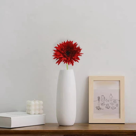 Artificial Gerbera Daisy Stem Fake Daisy Flower Single Faux Daisy For Home Outdoor Decor(Red-45Cm)