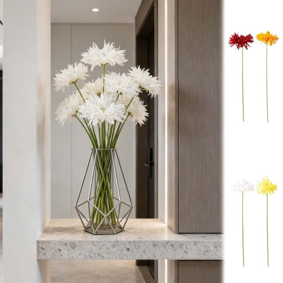 Artificial Gerbera Daisy Stem Fake Flower – Single Stem Transvaal Gerbera for Home Decor, Wedding Bouquets, and Table Centerpieces