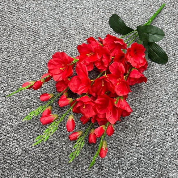 Artificial Gladiolus Flower Stems, 27.6 Inch 5 Fork Silk Sword Lily for Wedding Centerpiece Home Vase Floral Arrangement Decor