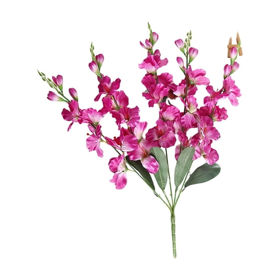 Artificial Gladiolus Flower Stems with 5 Branches for Vase, Faux Silk Gladiolus for Wedding Centerpiece and Home Decor, Fade Resistant Fake Flowers for Indoor and Outdoor Display