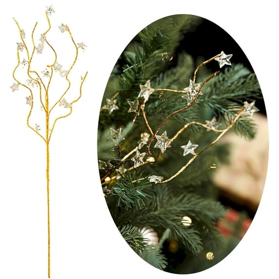 Artificial Glitter Berry Stem Ornaments Christmas Tree Decorations Christmas Tree Filler Picks Glittery Twigs Branches for Christmas Tree Vase Holiday Wedding