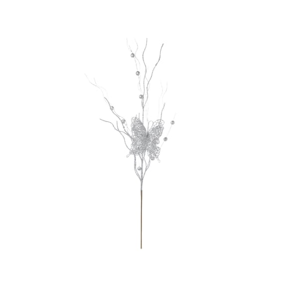 Artificial Glitter Butterfly Stems, Christmas Decoration Twisted Glittery Twigs, Christmas Tree Picks, Branches for New Year's Eve Decor Holiday Wedding Christmas Party 31.5 Inch