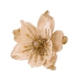 thumbnail image 1 of Artificial Glitter Magnolia Flower Picks, Lifelike Handcrafted Velvet Christmas Floral Ornaments for Christmas Tree, Wreath, Garland and Xmas Home, Party and Table Decoration,Beige, 1 of 3