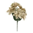thumbnail image 1 of Artificial Glitter Velvet Flowers, 14-Inch Branched Spray for Home Diy Craft, Holiday Mantel, Wedding Arch, Bendable Wire Stem, Sparkle Décor, 1 Artificial Flower, 1 of 9
