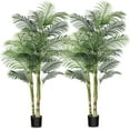 Artificial Golden Cane Palm Tree, 6FT Fake Tropical Palm Plant, Pre