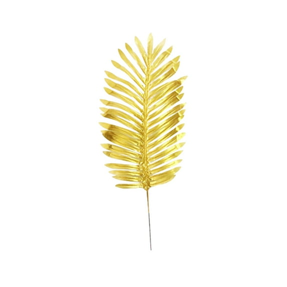 Artificial Golden Leaves with Stems Fake Gold Plants Foliage Stems Simulation Monstera Palm Leaves for Wedding Party Picks DIY Wreath Crafts Tabletop Vase Filler Decors, 1Pc(Gold5,20.8x8.6")