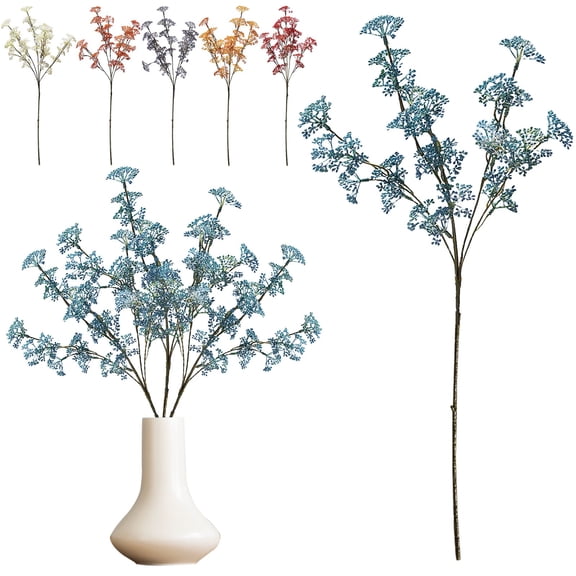 Artificial Grape Vine Verdsylv Artificial Wild Grape Vine Spray, 5-Branch with Purple Berries for Wedding Centerpieces, Photo Props, and Boho-Style Home Table Arrangements, Purple Berry Spray