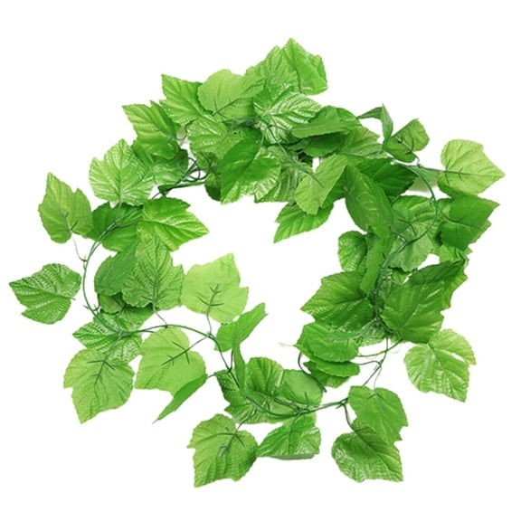 Yardwe 12Pcs Simulation Green Grape Leaf Vine Artificial Plant for Living Room and Wedding Use