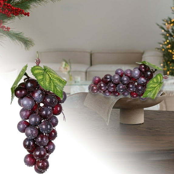 Artificial Grapes 36Pcs Grapes Bunches, Lifelike Large Round Grape Clusters for Home Kitchen Party Decoration, Vines Garland Desk Ornament & Themed Decor