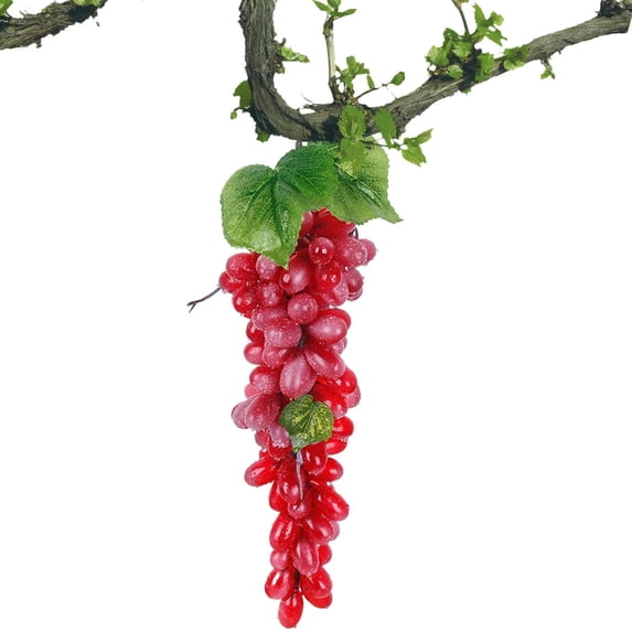 Artificial Grapes Bunches, Fake Green & Red Grapes for Home Kitchen Display Party Decor & Candied Craft Supplies