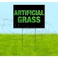 thumbnail image 1 of Artificial Grass (18" x 24") Yard Sign, Includes Metal Step Stake, 1 of 6