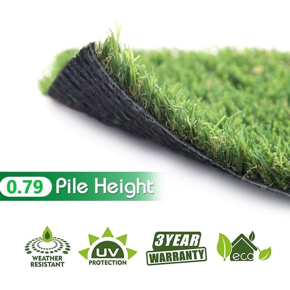 Artificial Grass 3' x 10' (30 Square Feet) Realistic Fake Grass Deluxe Turf Synthetic Turf Thick Lawn Pet Turf - Perfect for Indoor/Outdoor Landscape (20mm high Pile) Customized