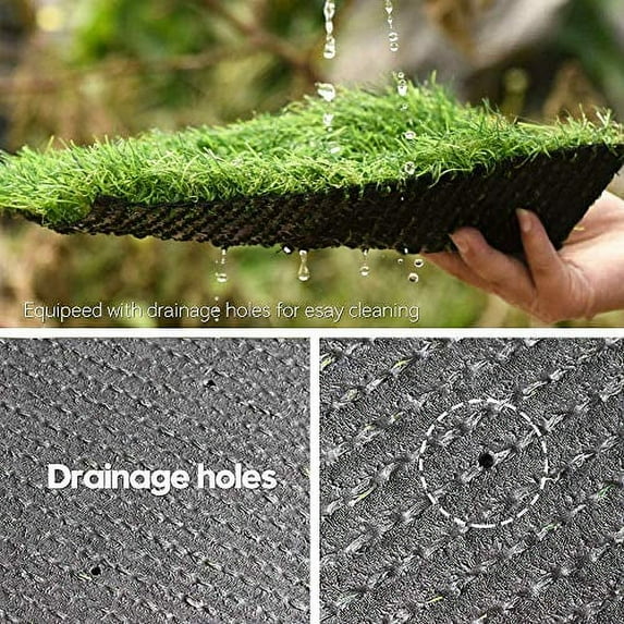 Artificial Grass 3' x 15' (45 Square Feet) Realistic Fake Grass Artificial Turf Lawn Synthetic Deluxe Thick Lawn Pet Turf Garden Backyard Patio Balcony - Customized Sizes