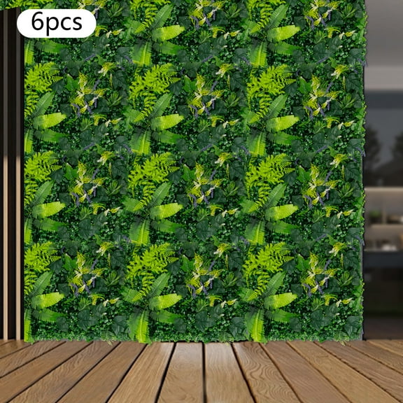 Artificial Grass Backdrop Wall 6-Pack, 23.62x15.75in Eco-Friendly Plastic, Mixable Panels with Ventilated Grid, No-Watering Maintenance, Perfect for Shopping Malls, Patios, Photo Booths