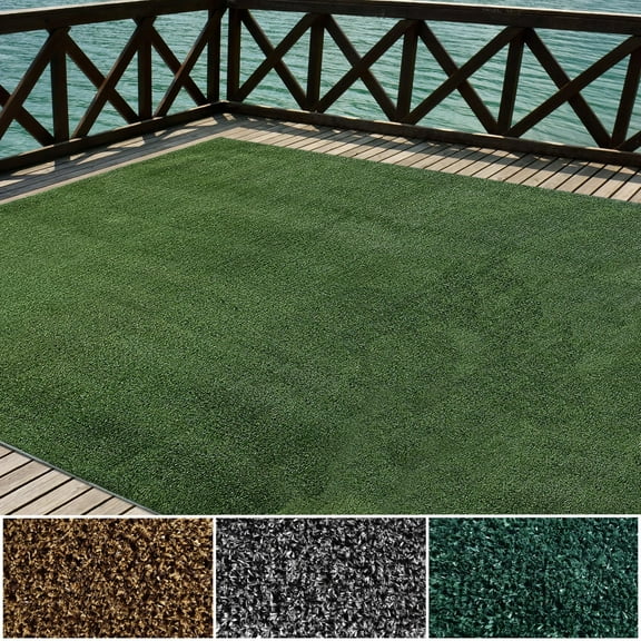 Artificial Grass Carpet Indoor and Outdoor, Synthetic Turf Mat for Patio Deck Yard Camping Boat, Durable Lawn Green with Finished Edges, 6ft X 9ft