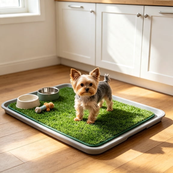 Artificial Grass for Dogs Potty, Reusable Dog Grass Pad Artificial Turf Grass Potty, Washable Hemmed Edge Grass Pee Pad for Indoor Outdoor Potty Training Toilet