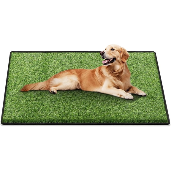 Artificial Grass for Dogs Potty, Reusable Pet Training Mat for Home and Travel, Washable Hemmed Edge Grass Pee Pad with Drainage Holes, Easy to Clean (31"x51")