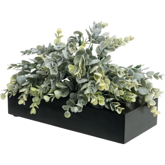 Artificial Grass Fake Plant Rectangular Wooden Planter - Indoor Artificial Plants, Can Be Used as Desktop Centerpiece