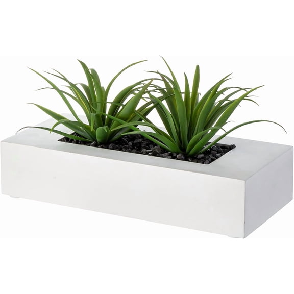 Artificial Grass Fake Plants Wooden Plant Pots - Indoor Artificial Plants, Can Be Used as Desktop Centerpieces