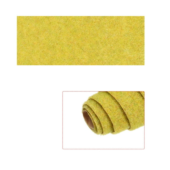 Artificial Grass Mat 10" x 19.7" Golden Yellow Realistic Fake Turf for Garden, Lawn Decoration Sand Table