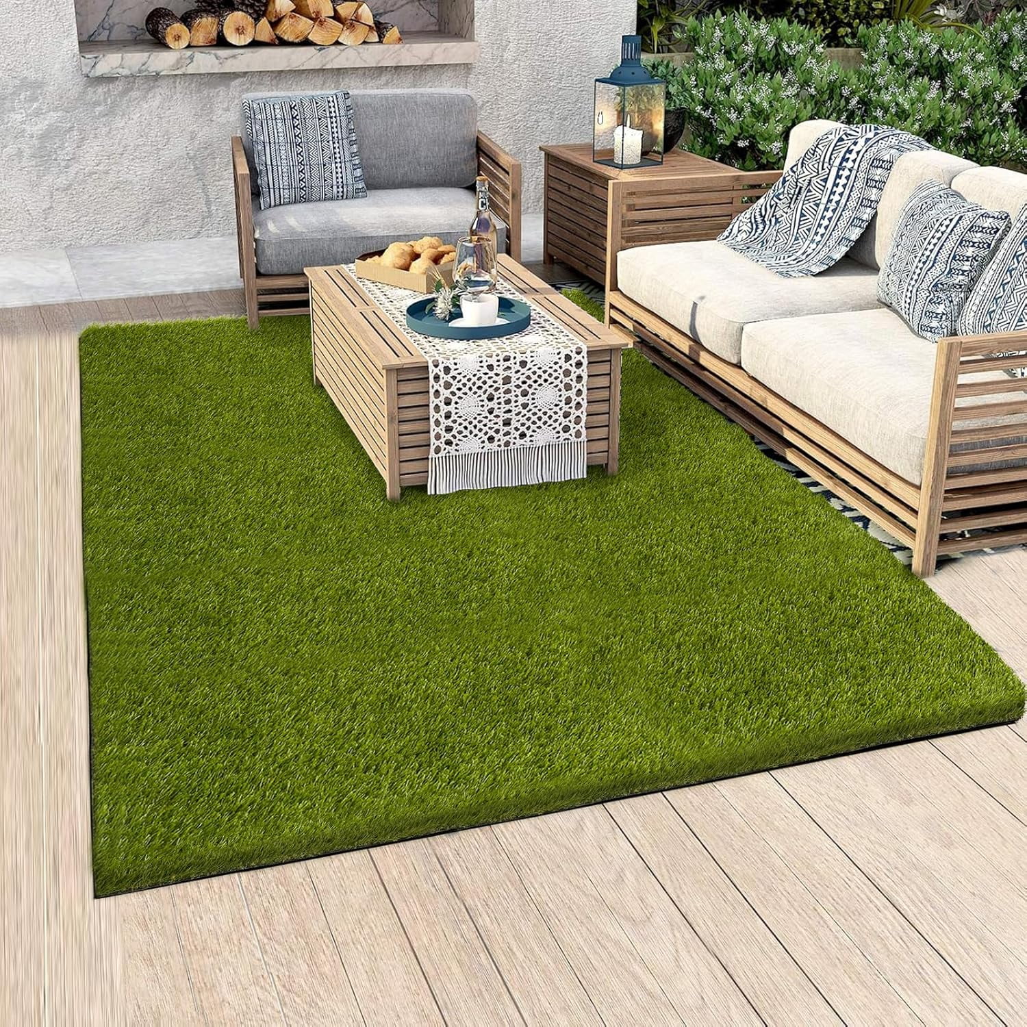 Artificial Grass Outdoor, 4x6 Ft Realistic Artificial Turf Grass Rug ...