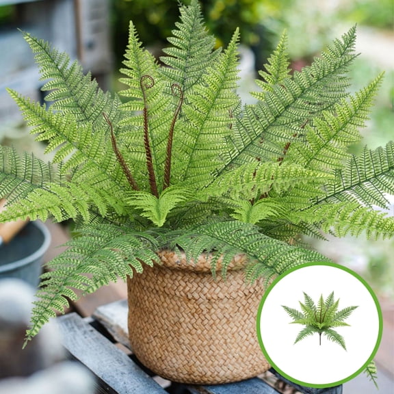 Artificial Grass Outdoor Fake Greenery Plastic Plants - Weatherproof Decorative Green Hanging Flowers for Garden Window Frame, Office, Terrace, Home Decor - 58cm/22.83in