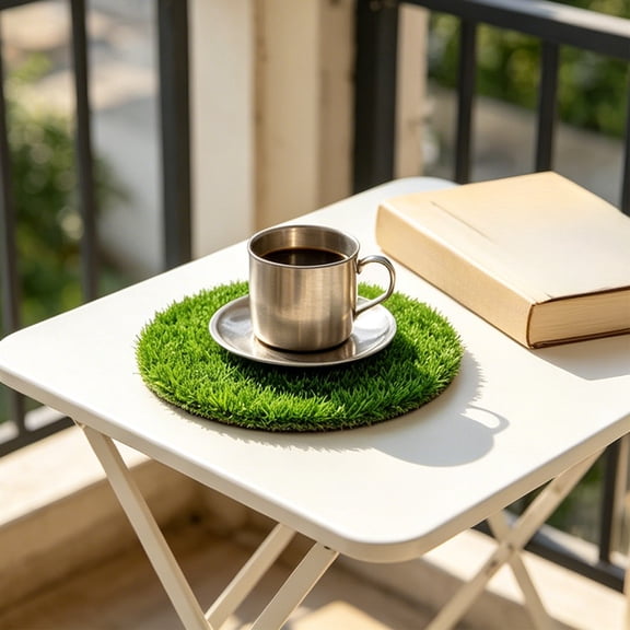 Artificial Grass Placemat Green Vegetation Table Decor Faux Lawn Mat for Dining Table Party Home Garden Decoration Realistic Grass Texture Indoor Outdoor Use Holiday Setting