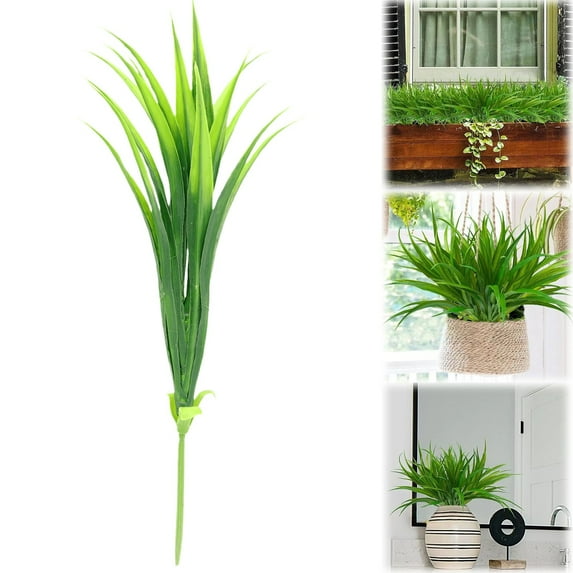 Artificial Grass Plant, Realistic Artificial Plants, Green Fake Grass, 1Pcs Artificial Greenery, Fake Tall Grass Plant for Outdoor Indoor Decor, Shrubs Wheat Grass Stems 16.53 In