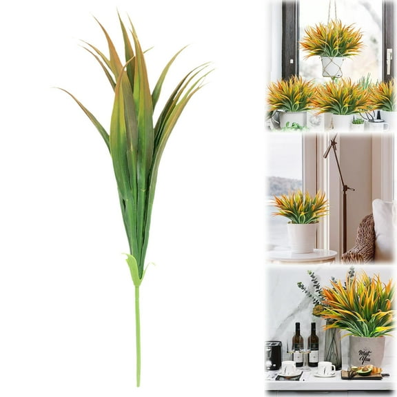 Artificial Grass Plant, Realistic Artificial Plants, Orange Fake Grass, 1Pcs Artificial Greenery, Fake Tall Grass Plant for Outdoor Indoor Decor, Shrubs Wheat Grass Stems 16.53 In