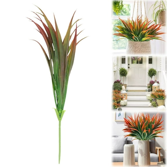 Artificial Grass Plant, Realistic Artificial Plants, Red Fake Grass, 1Pcs Artificial Greenery, Fake Tall Grass Plant for Outdoor Indoor Decor, Shrubs Wheat Grass Stems 16.53 In