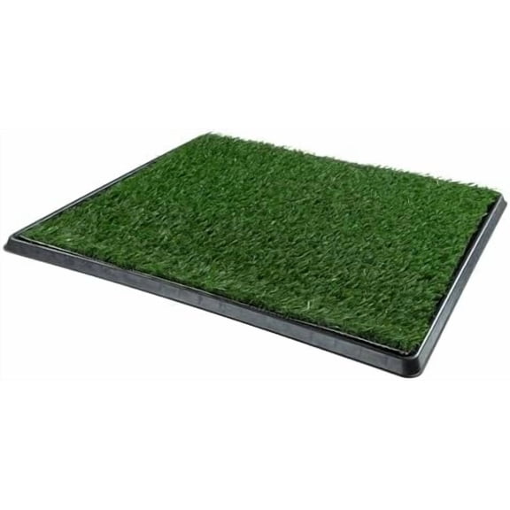 Artificial Grass Puppy Pee Pad with Tray, Reusable Dog Potty Training Mat for Indoor & Outdoor Use, Easy Clean Artificial Turf Surface for Dogs and Small Pets, Fake Grass Potty